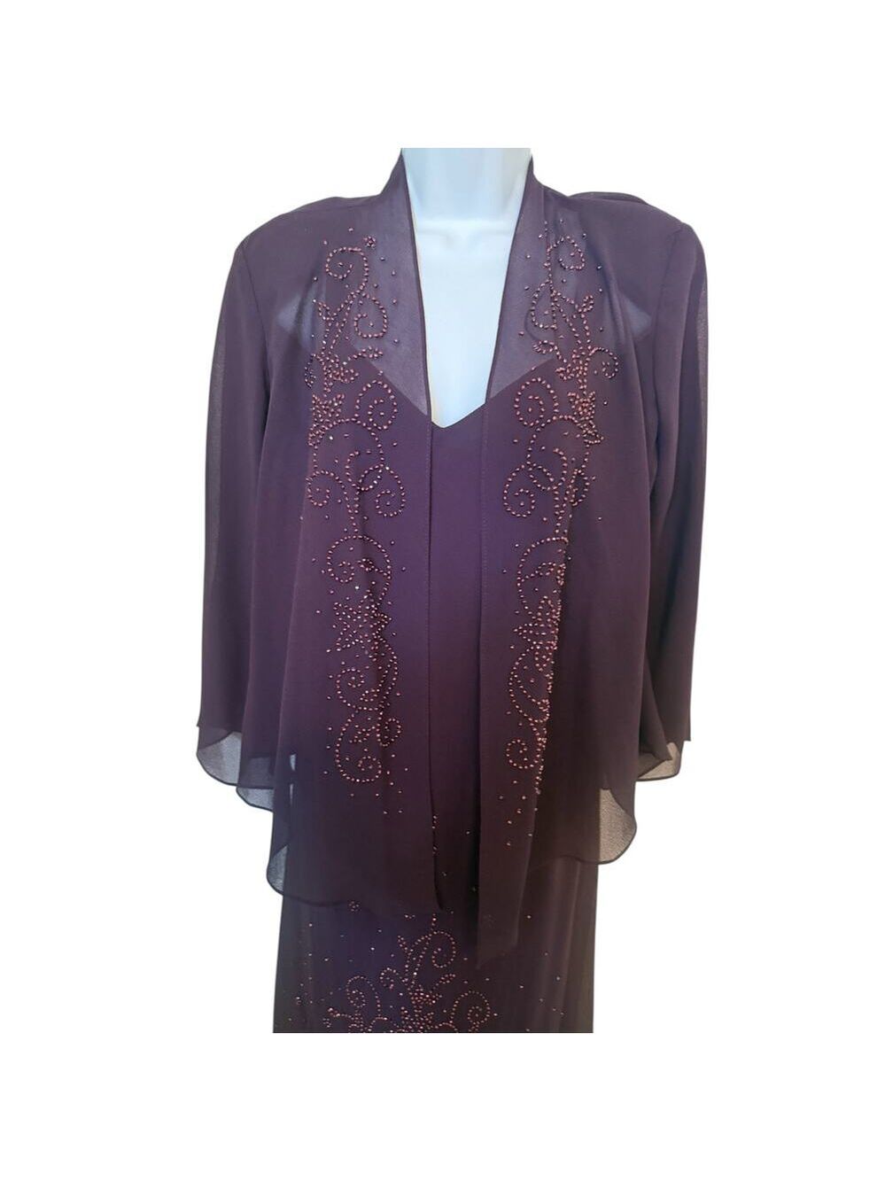 Vintage Drapers & Damous 2-Piece Jacket & Formal Purple Dress/Jacket 8 - Picture 4 of 9